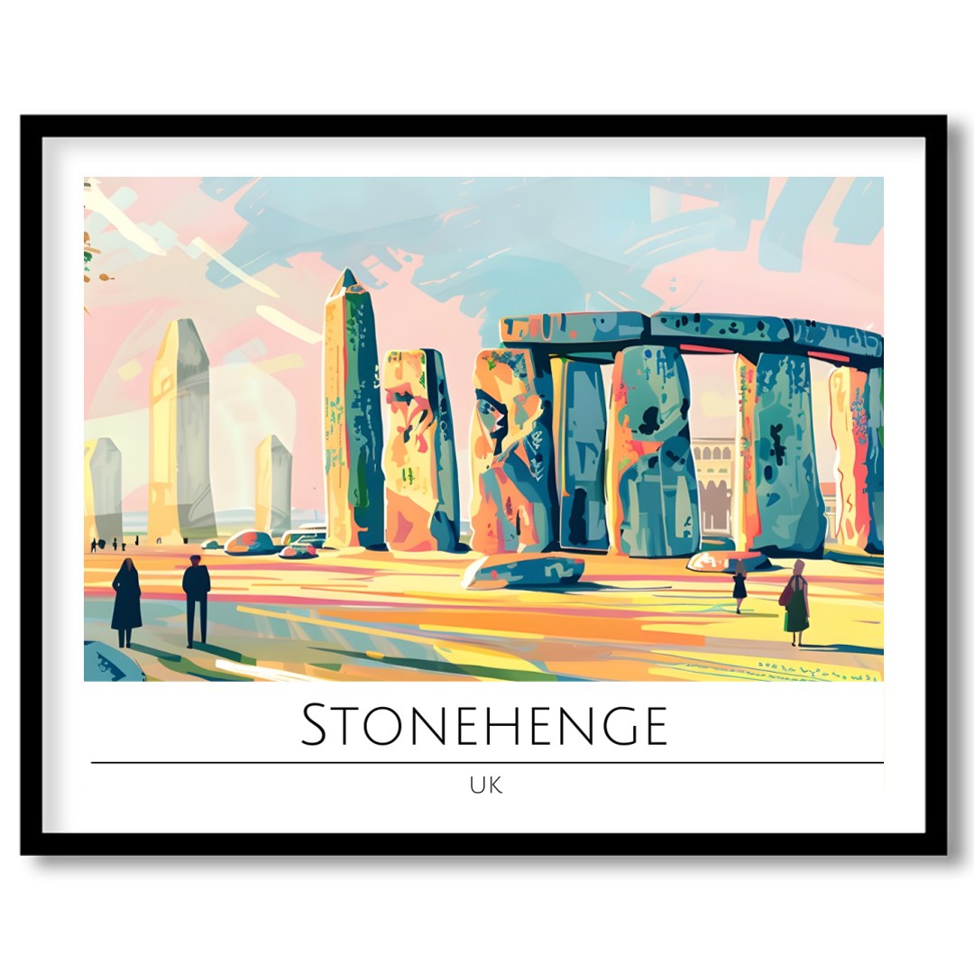 Experience the enchanting allure of Stonehenge captured in vibrant hues with this stunning piece of for sweet-home