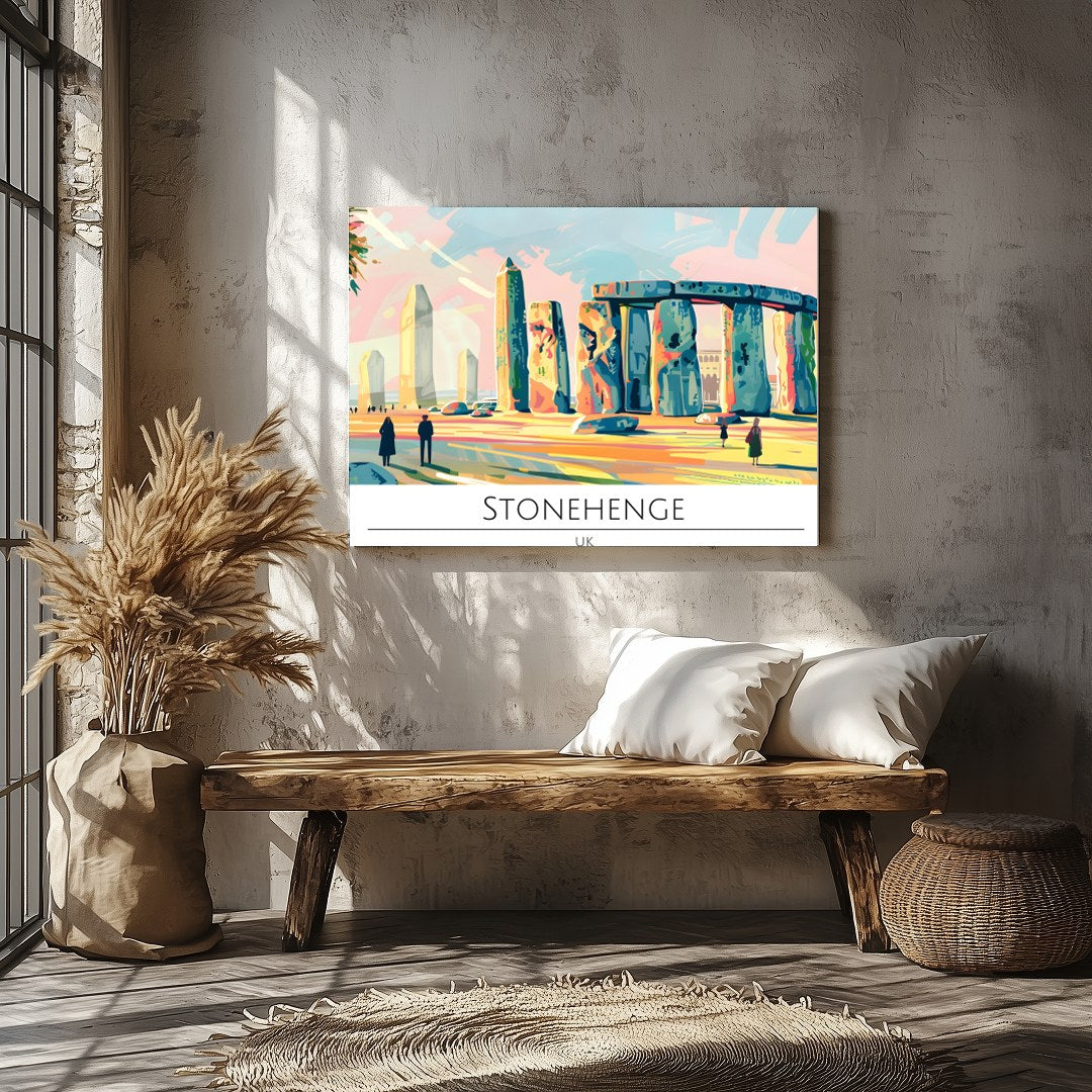 Experience the enchanting allure of Stonehenge captured in vibrant hues with this stunning piece of for Veranda