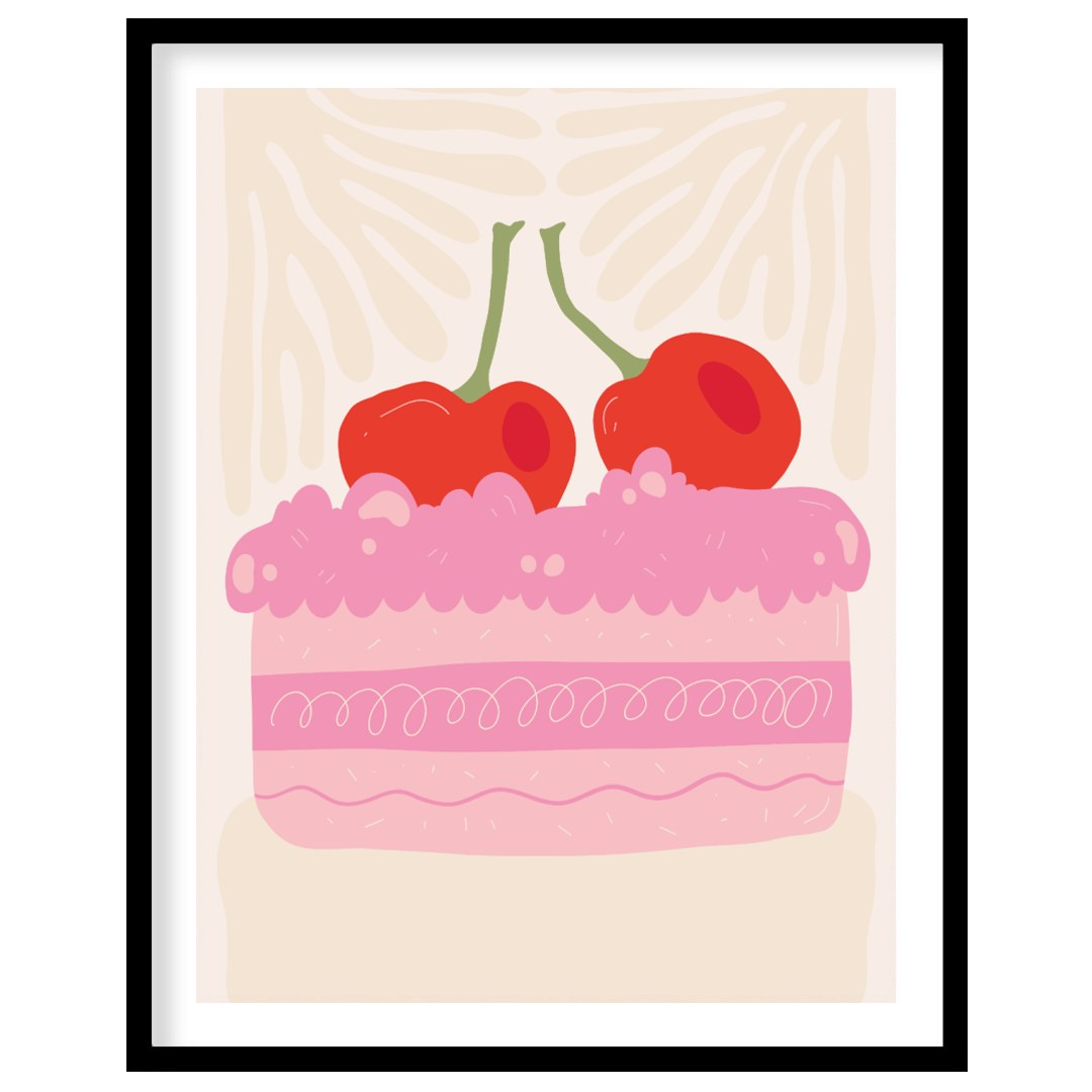 This charming illustration captures a delightful miniature celebration cake, brimming with sweetnes… for place