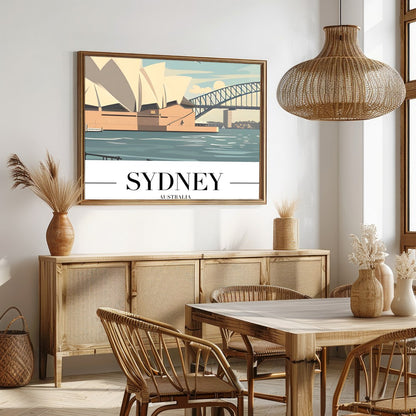 Capture the iconic beauty of Sydney with this stunning artwork featuring the Opera House and for Dining