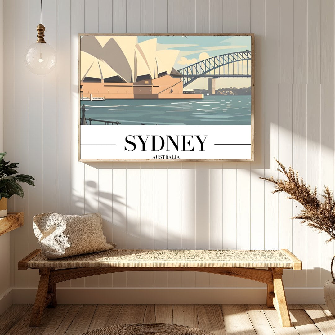 Capture the iconic beauty of Sydney with this stunning artwork featuring the Opera House and for Hallway