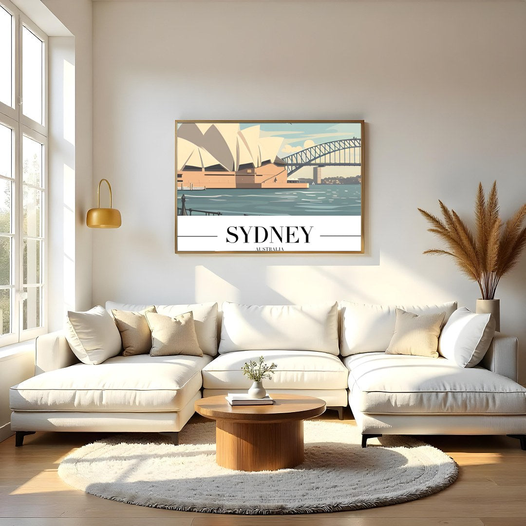 Capture the iconic beauty of Sydney with this stunning artwork featuring the Opera House and for Living Room