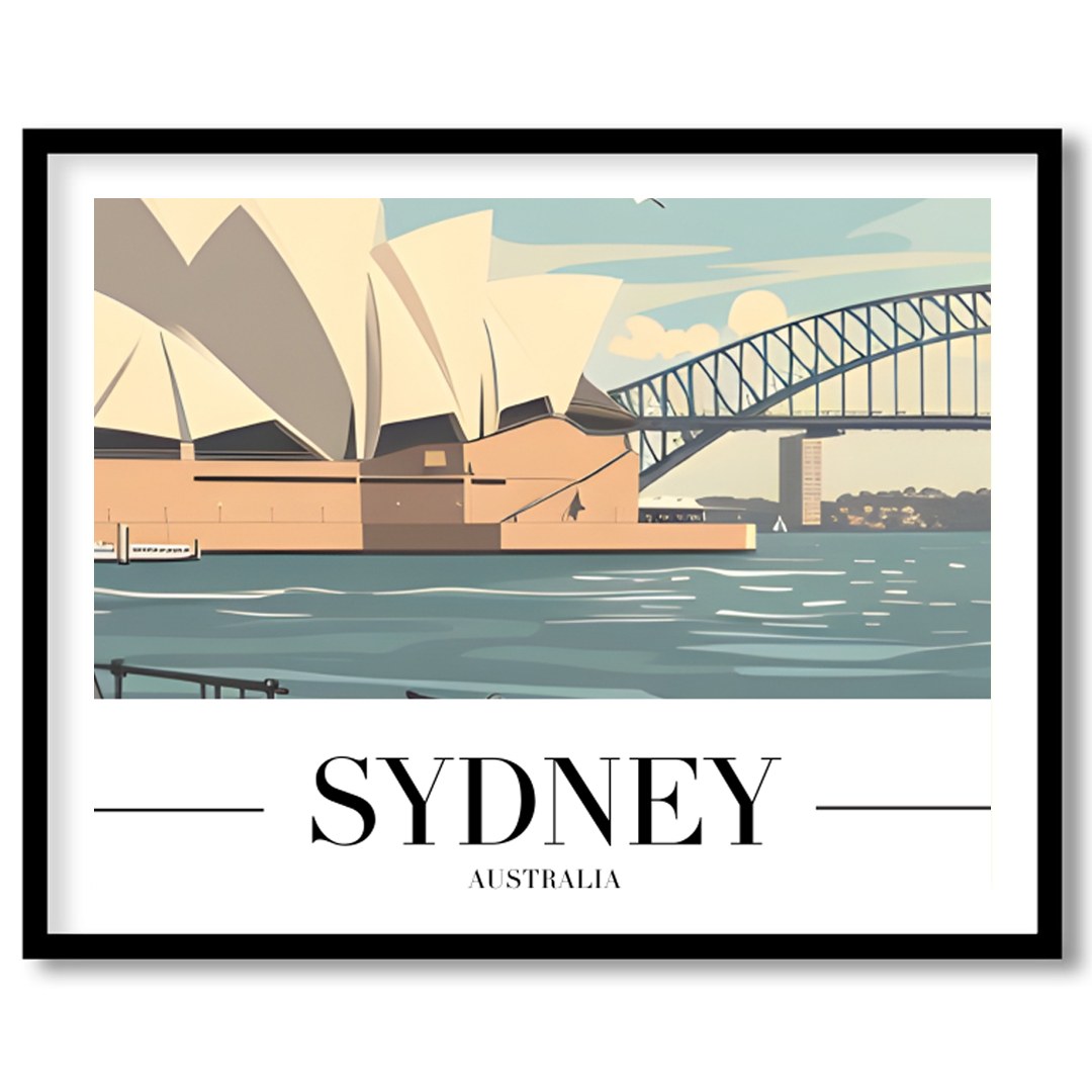 Capture the iconic beauty of Sydney with this stunning artwork featuring the Opera House and for sanctuary