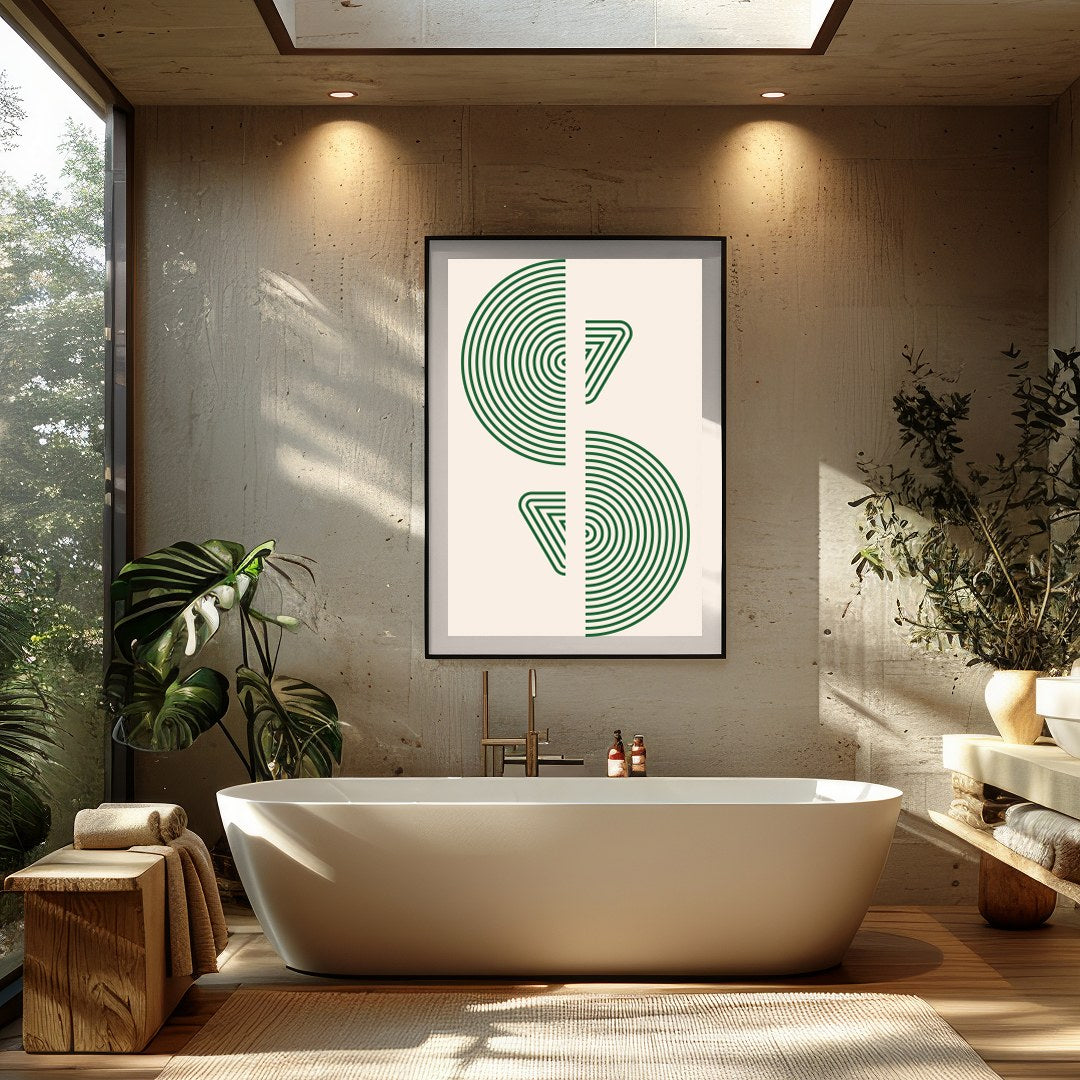 This captivating piece features intricately designed concentric circles that exude a sense of calm for Bathroom
