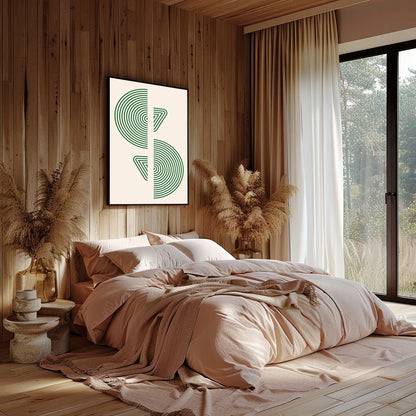 This captivating piece features intricately designed concentric circles that exude a sense of calm for Bedroom