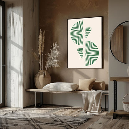 This captivating piece features intricately designed concentric circles that exude a sense of calm for lovely-house