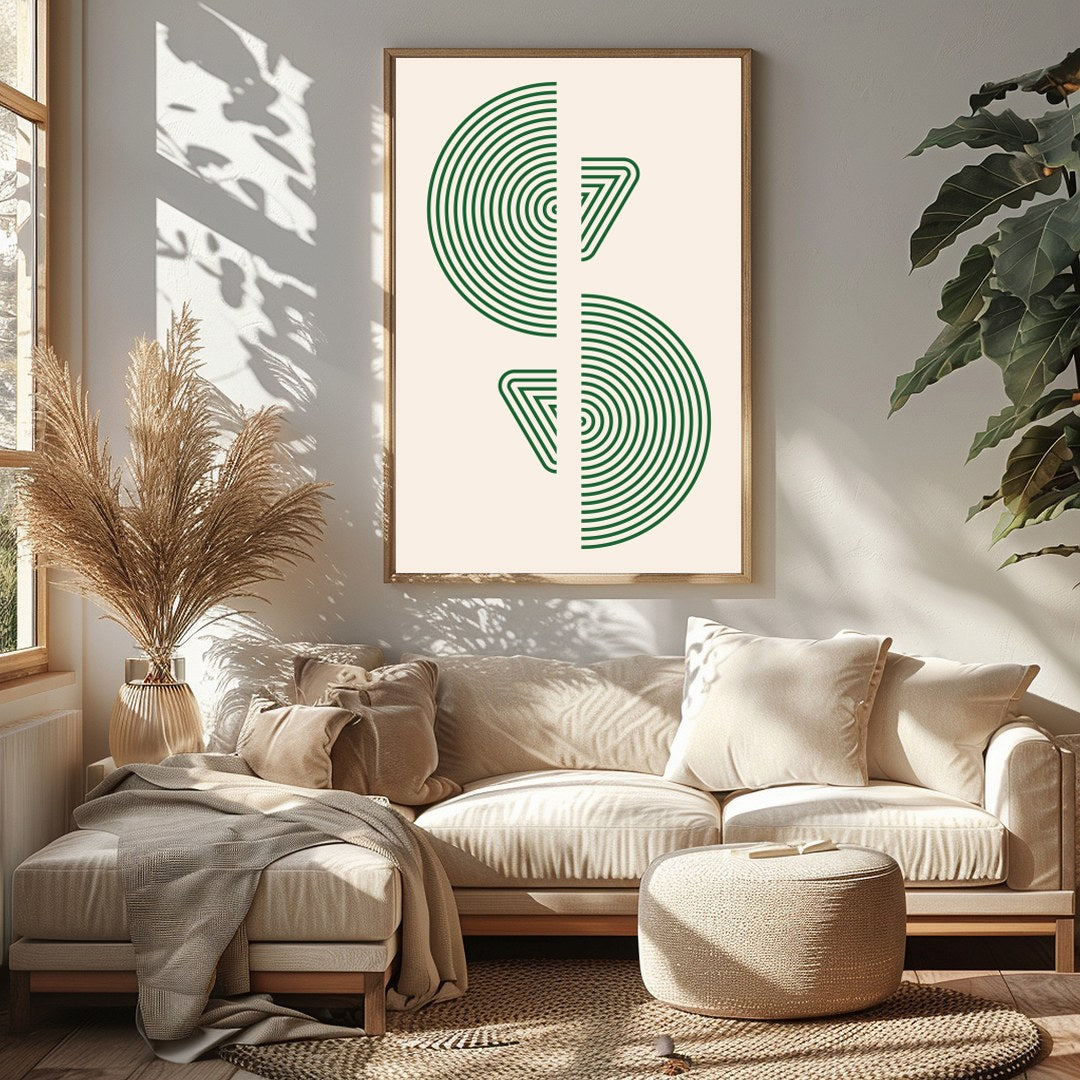 This captivating piece features intricately designed concentric circles that exude a sense of calm for Sitting Area
