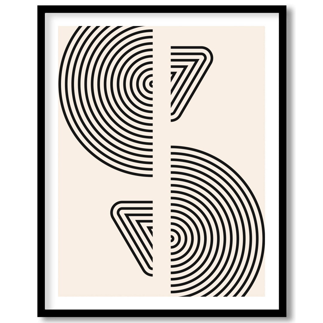 Dive into modern sophistication with 'Symmetrical Echoes'. This striking geometric artwork features for interior