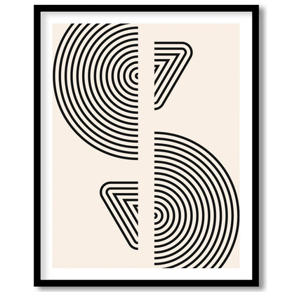 Dive into modern sophistication with 'Symmetrical Echoes'. This striking geometric artwork features for interior