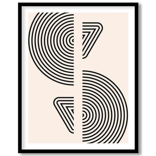 Dive into modern sophistication with 'Symmetrical Echoes'. This striking geometric artwork features for interior