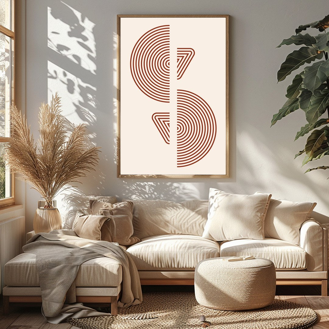 Immerse yourself in the captivating symmetry of 'Symmetrical Echoes,' a modern masterpiece for Sitting Area