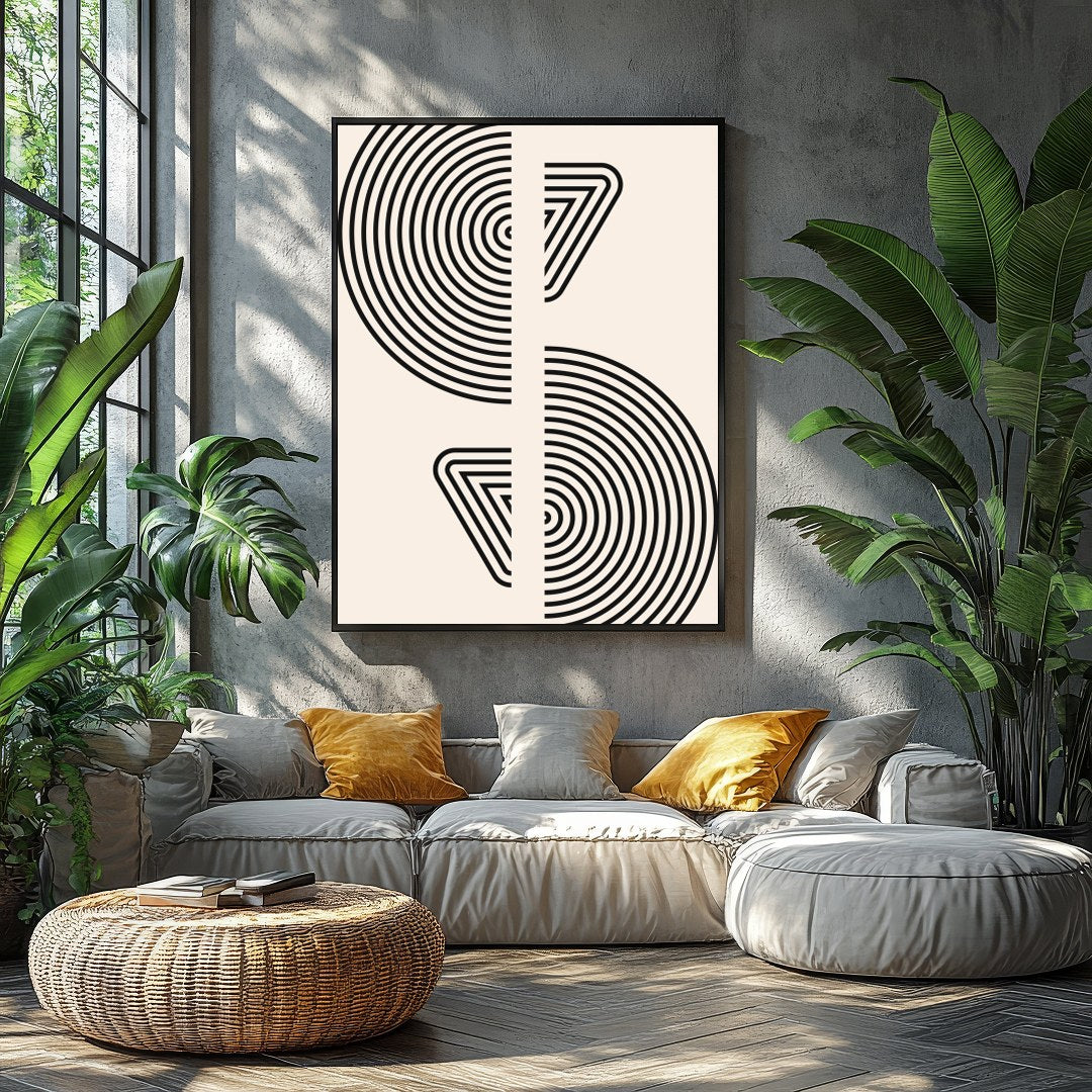 Experience the serene allure of geometric minimalism with this captivating wall art. Featuring for Balcony