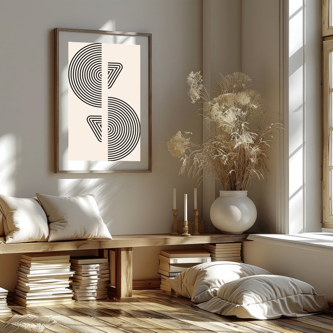 Experience the serene allure of geometric minimalism with this captivating wall art. Featuring for decor