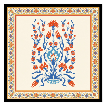 Dive into the elegance of Indo-Mughal tradition with this exquisite floral artwork. The intricate for space