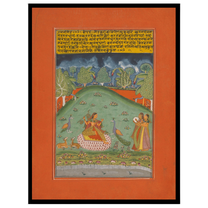Immerse yourself in the enchanting world of Indian miniature art with this captivating portrayal of for space