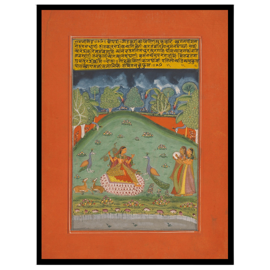 Immerse yourself in the enchanting world of Indian miniature art with this captivating portrayal of for space