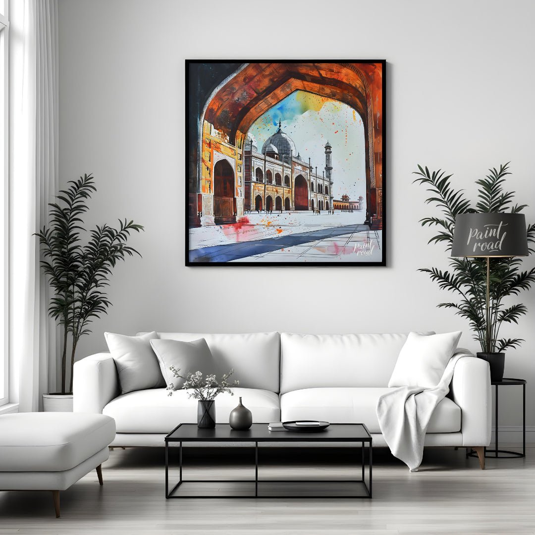 "Taj Mahal: Eternal Arch" captures the iconic mausoleum through a grand archway, framing its majest… for living room
