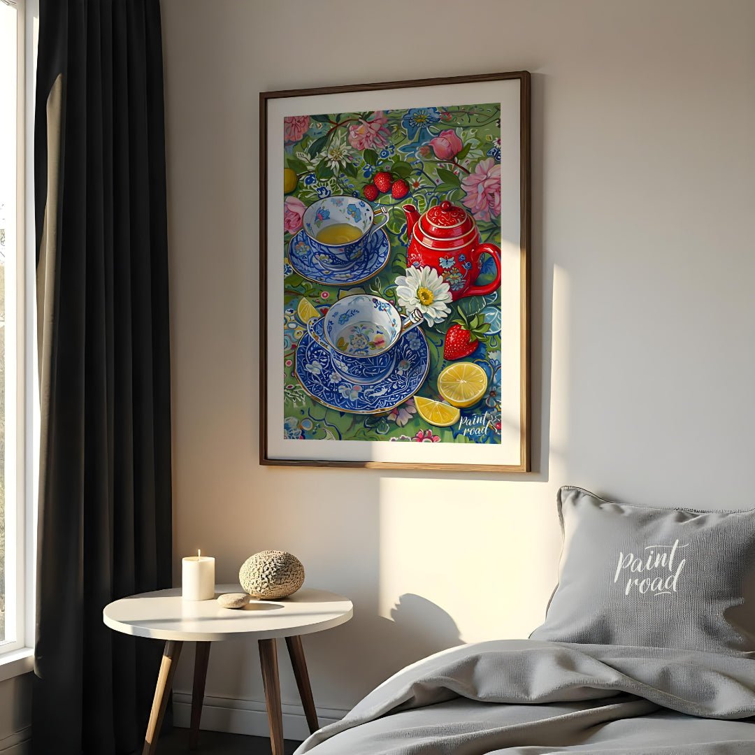 Tea Time Garden Painting at Tea Time Garden buy online at Paint Road featuring abundant arrangement and bloom