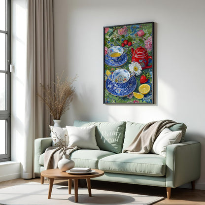 Tea Time Garden Painting at Tea Time Garden buy online at Paint Road featuring abundant arrangement and bloom