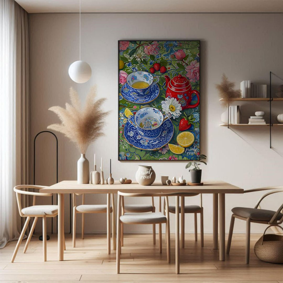 Tea Time Garden Painting at Tea Time Garden buy online at Paint Road featuring abundant arrangement and bloom