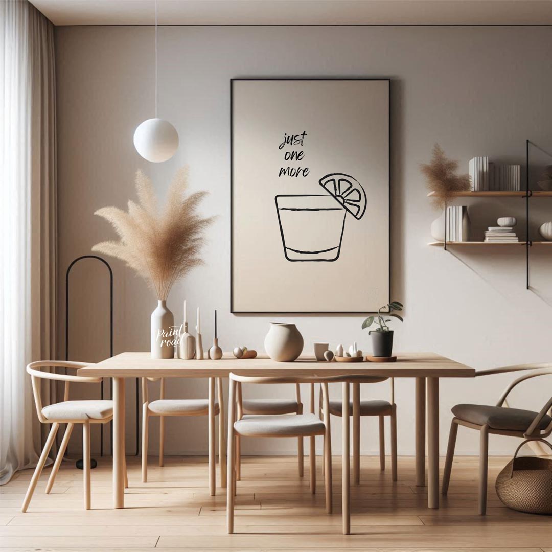A minimalist line art illustration featuring a shot glass filled with tequila and garnished with a … for dining room