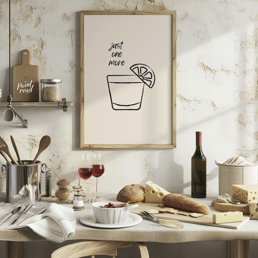 A minimalist line art illustration featuring a shot glass filled with tequila and garnished with a … for kitchen