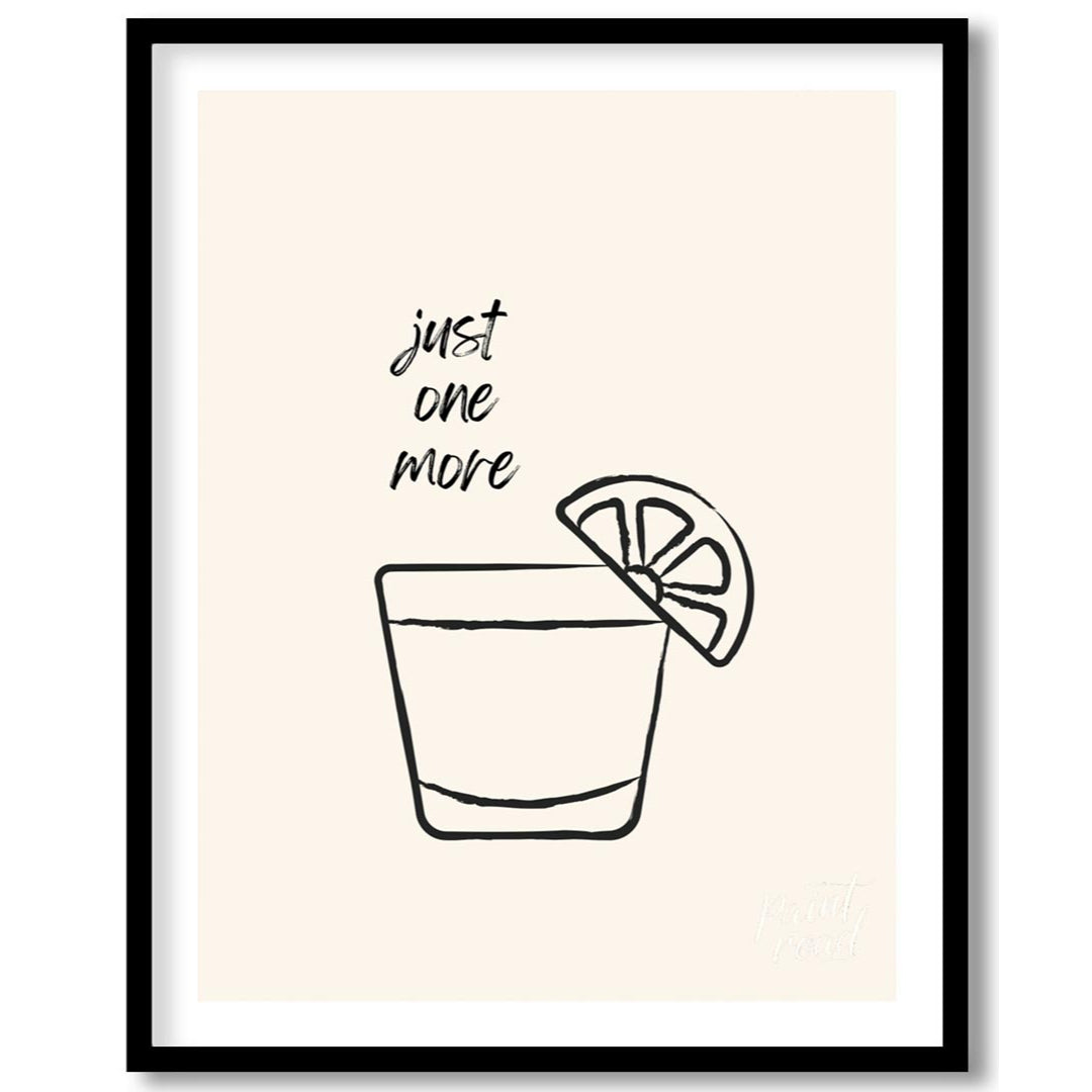 A minimalist line art illustration featuring a shot glass filled with tequila and garnished with a … for room