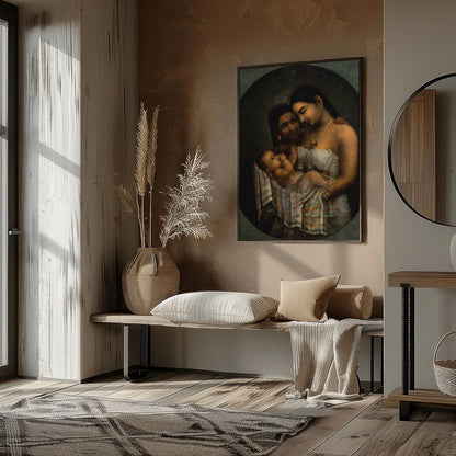 Experience the profound bond of motherhood captured in this exquisite artwork. Featuring a tender for decor