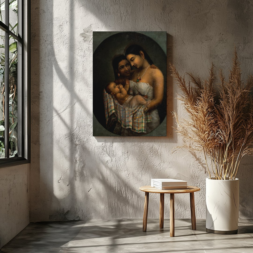 Experience the profound bond of motherhood captured in this exquisite artwork. Featuring a tender for Entrance