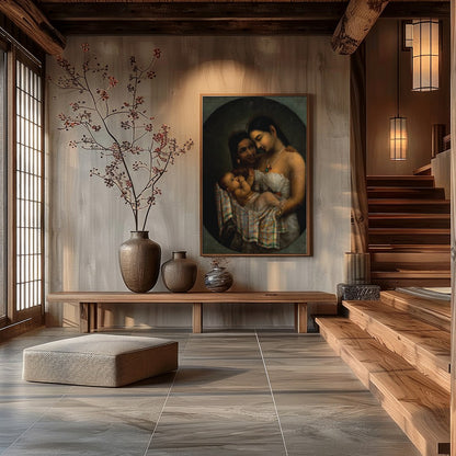 Experience the profound bond of motherhood captured in this exquisite artwork. Featuring a tender for Hall