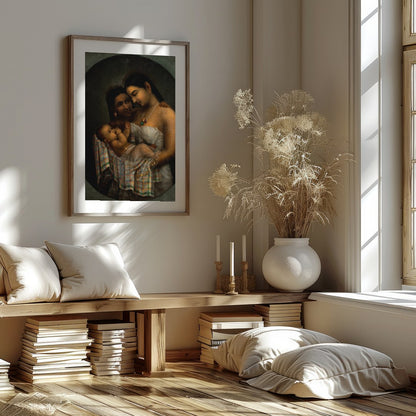 Experience the profound bond of motherhood captured in this exquisite artwork. Featuring a tender for lovely-house