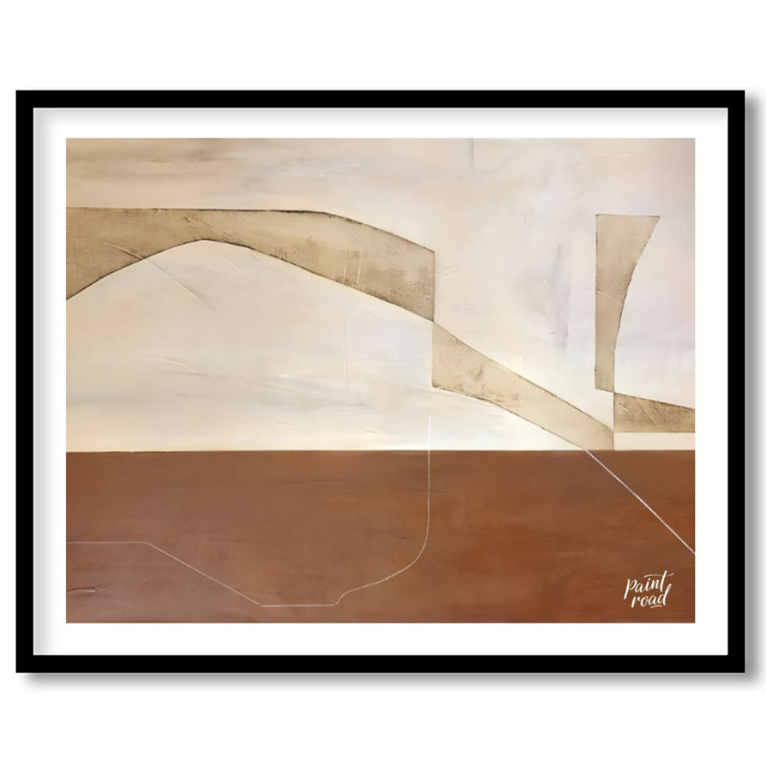 """Terra Arches"" presents a serene composition of abstract forms and earthy tones, evoking a sense… for lovely house