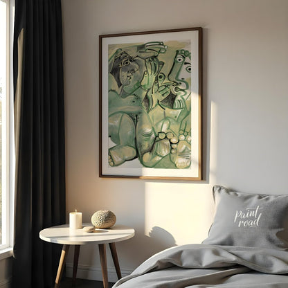 The Artist and His Model Painting available online at Paintroad showing abstract figures art collector and art gallery