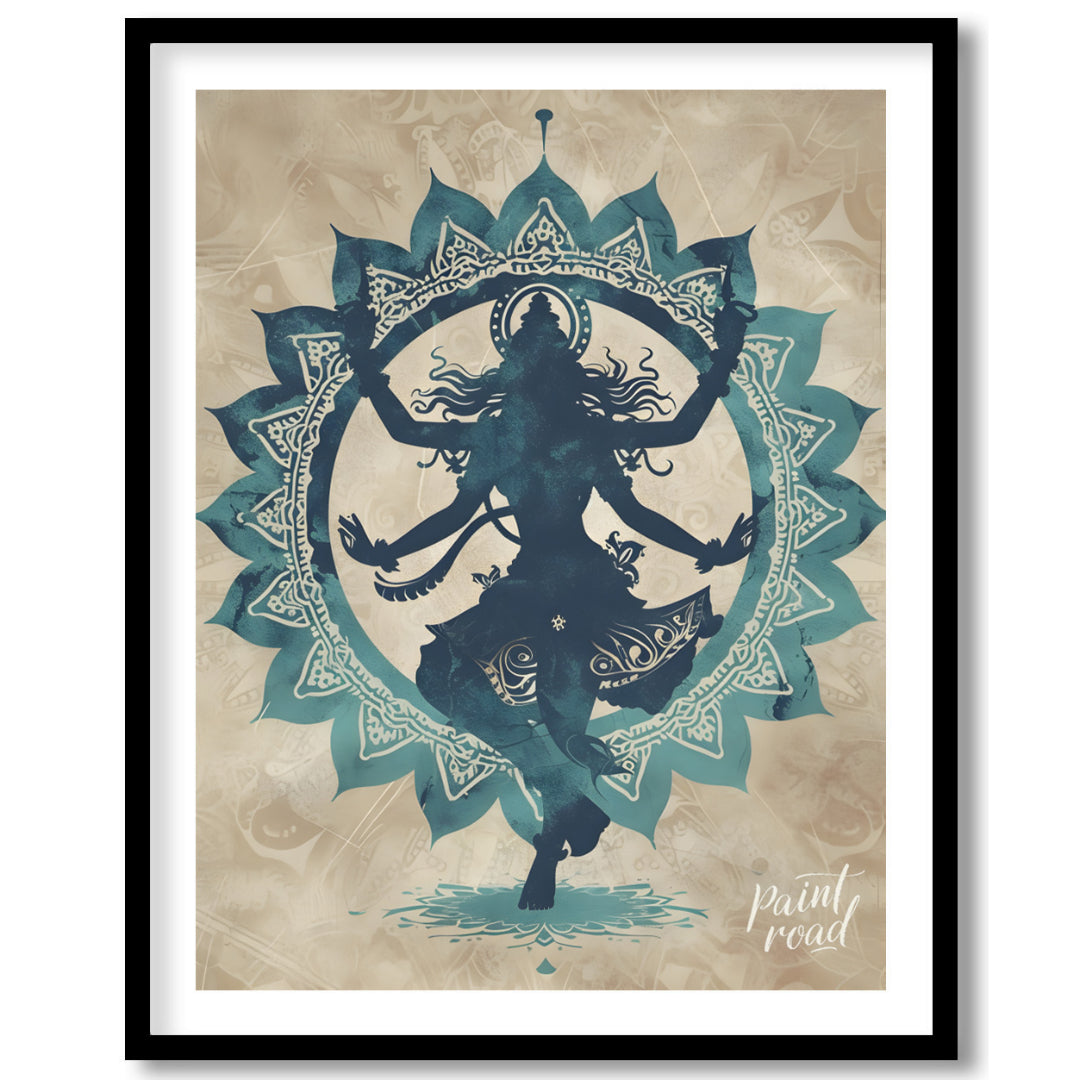 This captivating digital artwork depicts the Hindu god Shiva in his form as Nataraja, the Lord of D… for home