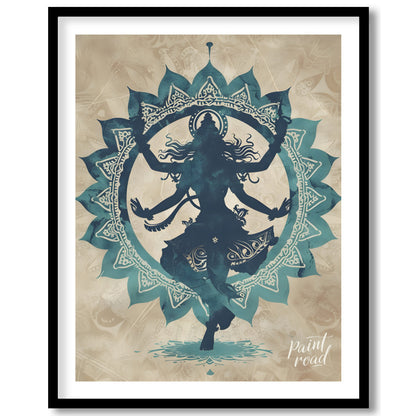 This captivating digital artwork depicts the Hindu god Shiva in his form as Nataraja, the Lord of D… for home