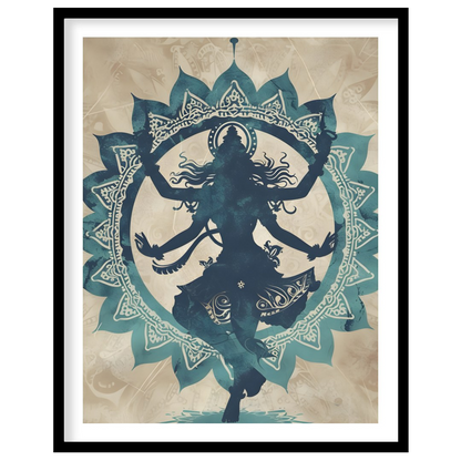 This captivating digital artwork depicts the Hindu god Shiva in his form as Nataraja, the Lord of D… for home