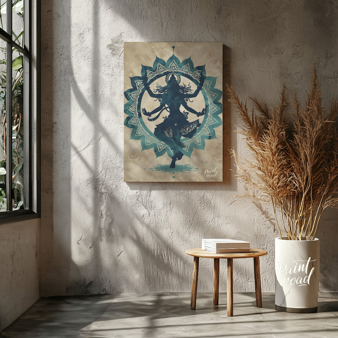 This captivating digital artwork depicts the Hindu god Shiva in his form as Nataraja, the Lord of D… for living room