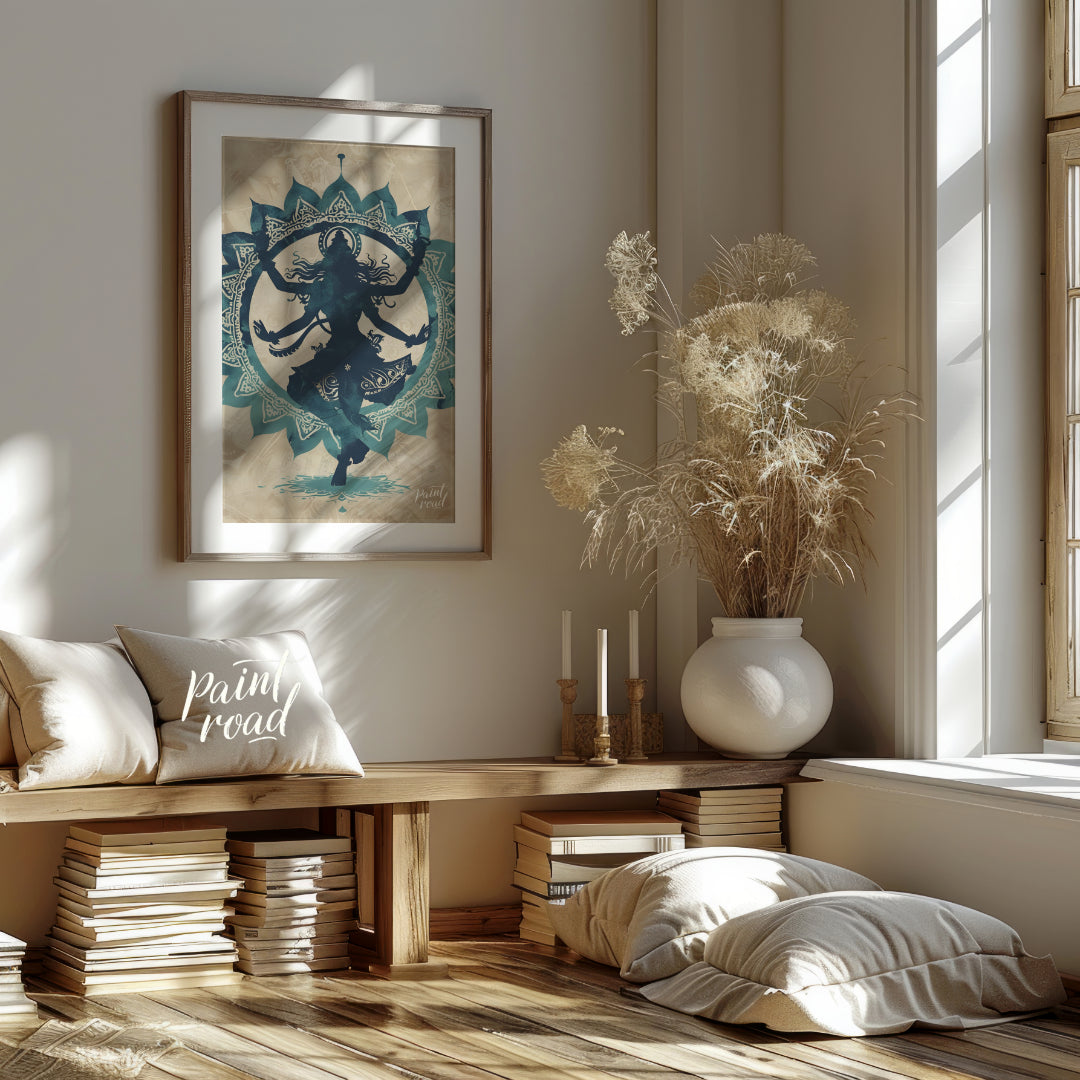 This captivating digital artwork depicts the Hindu god Shiva in his form as Nataraja, the Lord of D… for living room