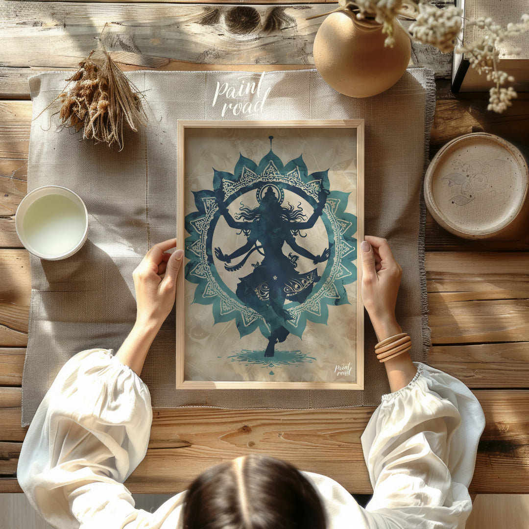 This captivating digital artwork depicts the Hindu god Shiva in his form as Nataraja, the Lord of D… for other