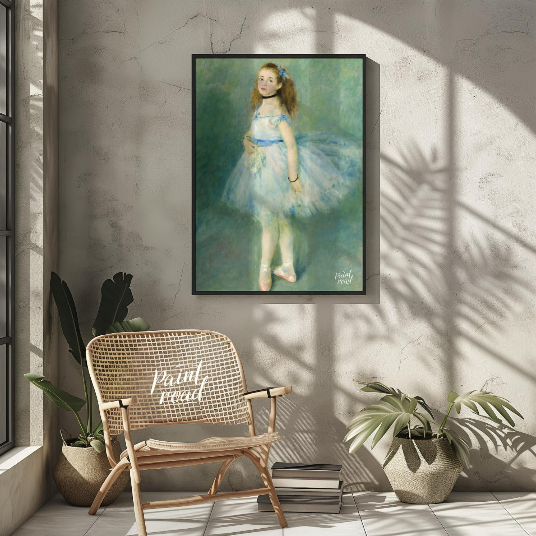 "This painting by Pierre-Auguste Renoir, titled ""The Dancer,"" captures the youthful grace and ele… for other