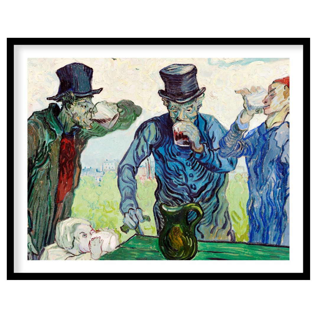 Experience the charm of 'The Drinkers,' a whimsical impressionist piece that captures a lively for living-space