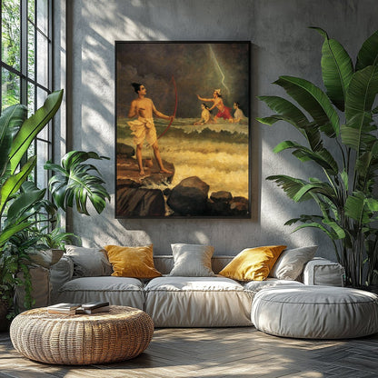 Immerse yourself in a dramatic tableau depicting a pivotal scene from ancient mythology, where for Balcony