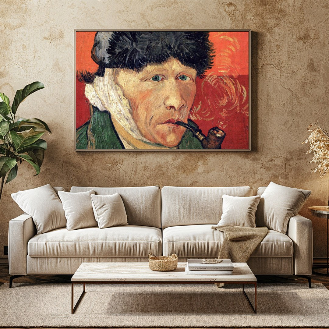 This striking artwork captures the essence of introspection and contemplation. The figure, with for Family Room