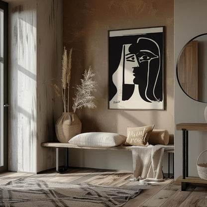 The Kiss (Black and White Profile) Painting available online at Paintroad showing art gallery art history and art print