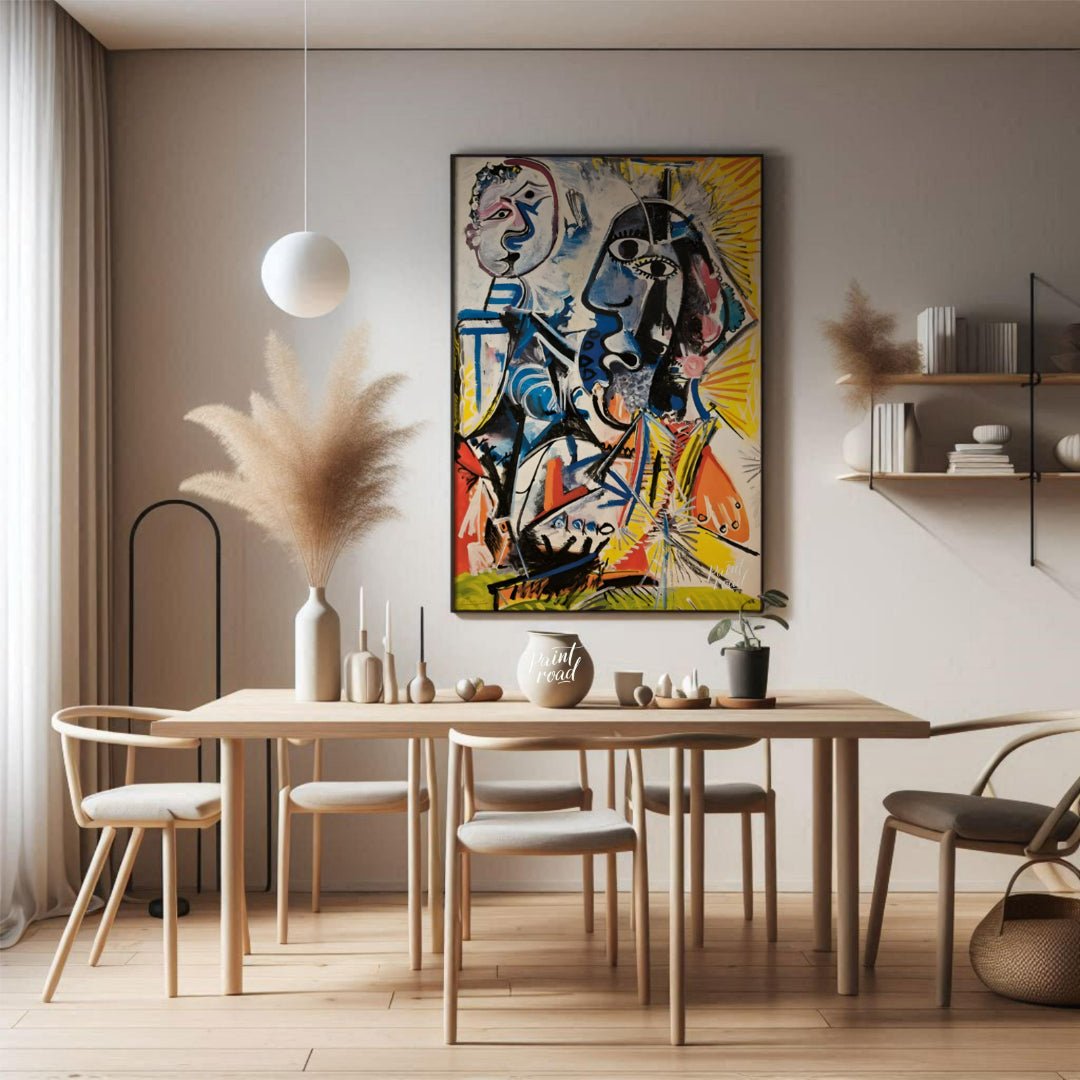 This striking painting by Pablo Picasso, often referred to as a “Musketeer” piece, exemplifies his … for dining room