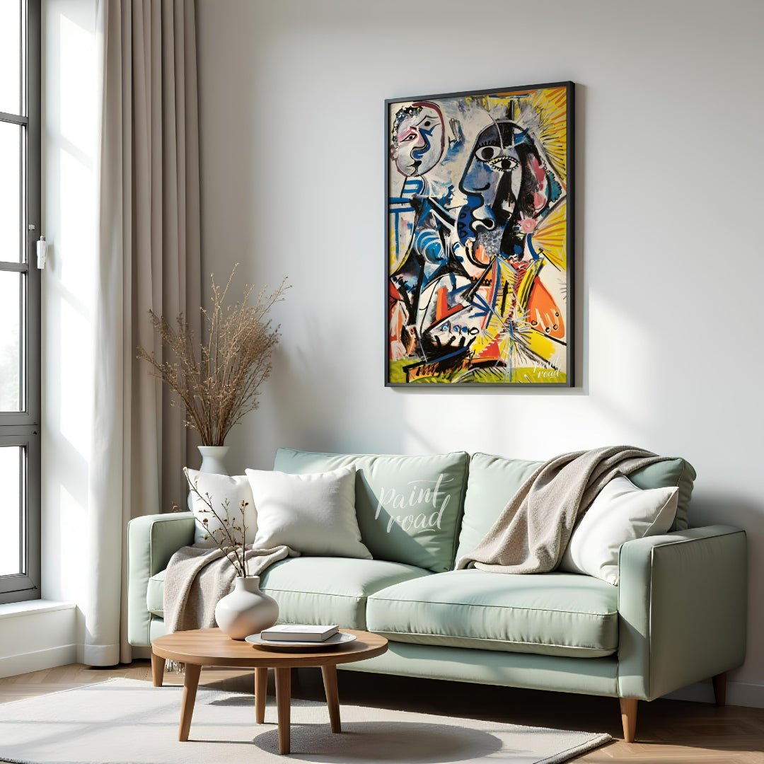 This striking painting by Pablo Picasso, often referred to as a “Musketeer” piece, exemplifies his … for living room