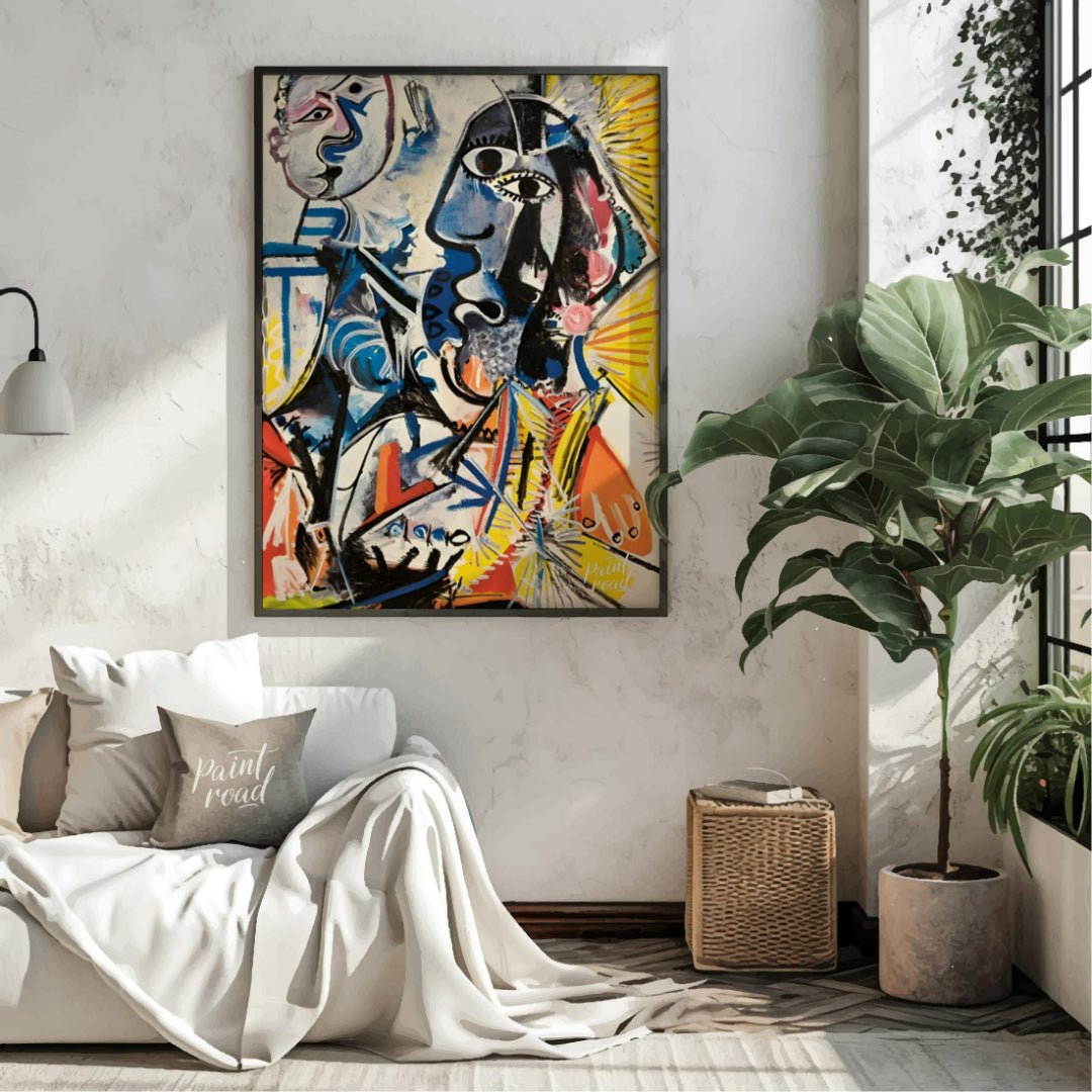 This striking painting by Pablo Picasso, often referred to as a “Musketeer” piece, exemplifies his … for living room