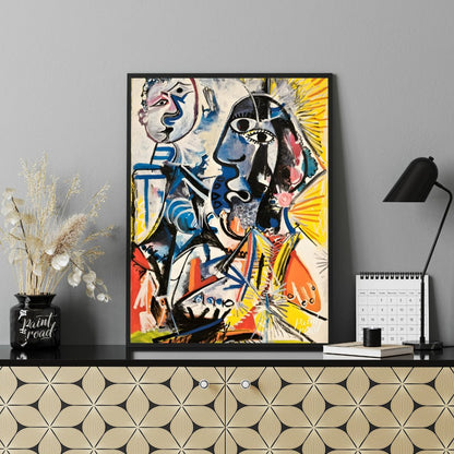 This striking painting by Pablo Picasso, often referred to as a “Musketeer” piece, exemplifies his … for office