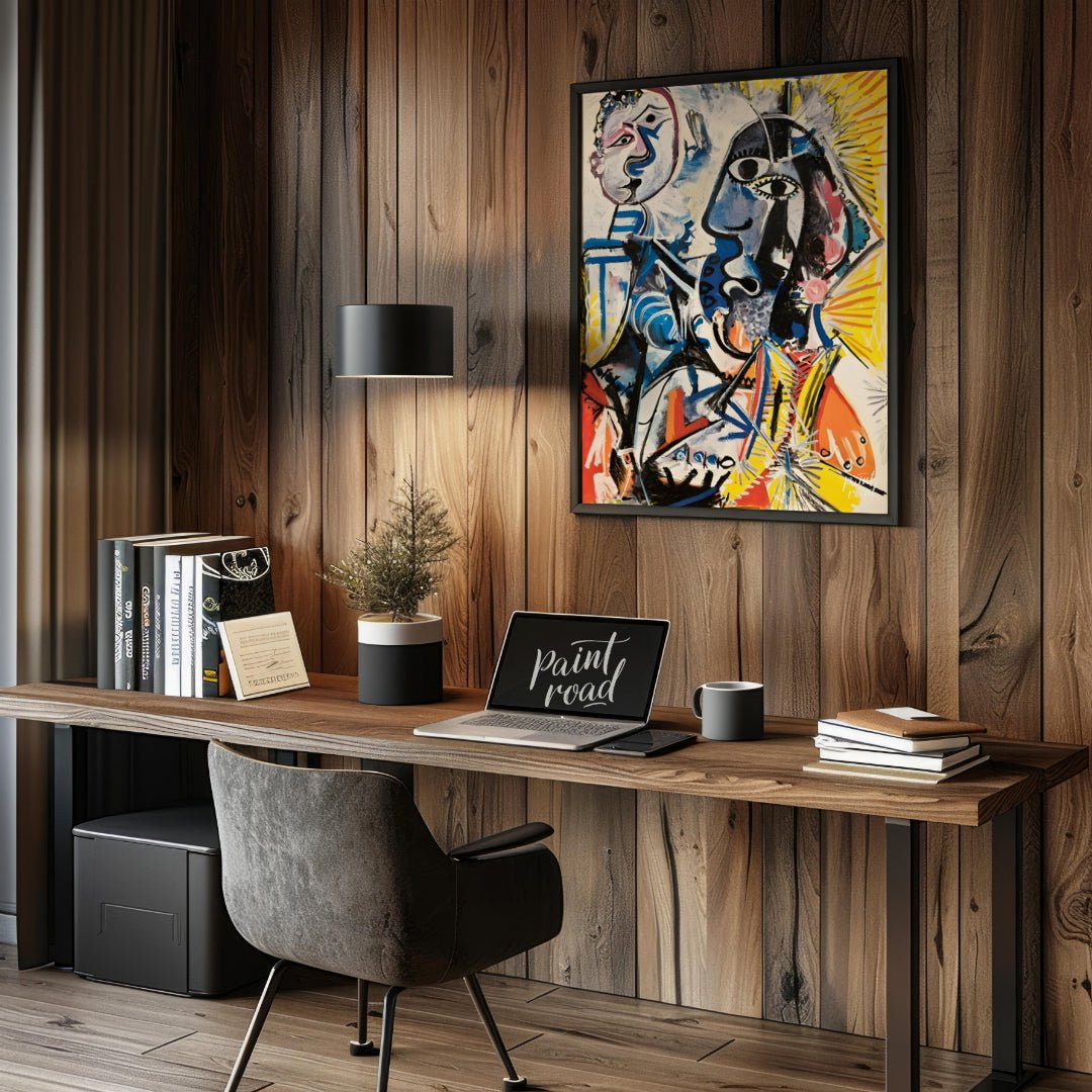 This striking painting by Pablo Picasso, often referred to as a “Musketeer” piece, exemplifies his … for office