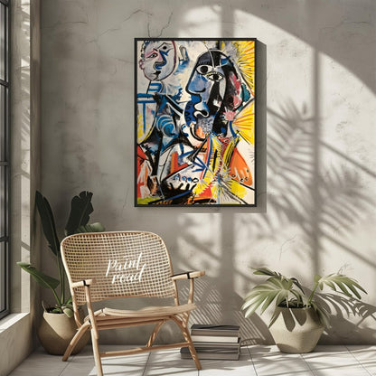This striking painting by Pablo Picasso, often referred to as a “Musketeer” piece, exemplifies his … for other